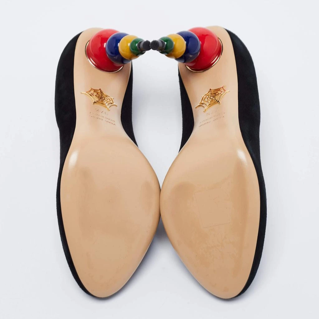 Charlotte Olympia Black Suede Mid Century Pumps Size 37.5 商品