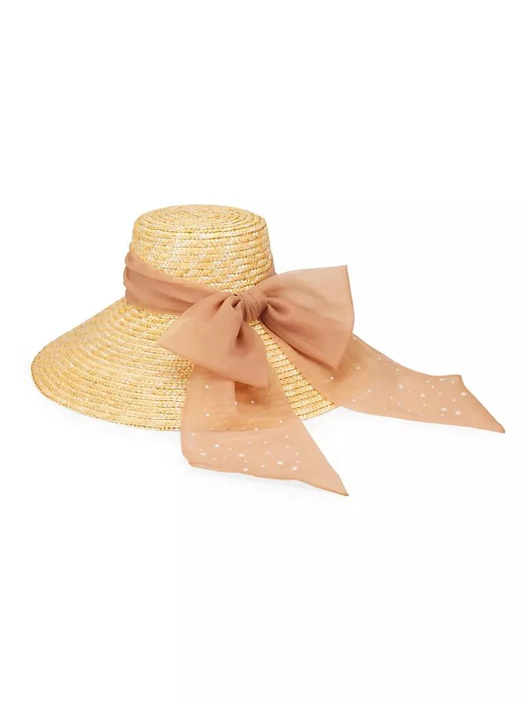 商品Eugenia Kim|Mirabel Faux Pearl-Embellished Ribbon Straw Hat,价格¥3642,第2张图片详细描述