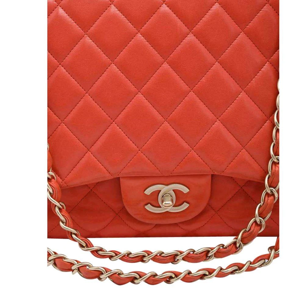 Chanel Coral Quilted Leather Jumbo Classic Flap Bag 商品