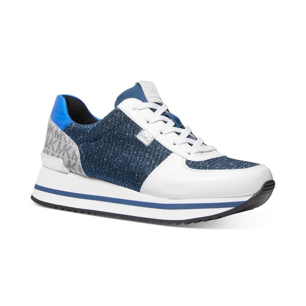 商品Michael Kors|Women's Monique Knit Trainer Lace-Up Sneakers,价格¥484,第1张图片