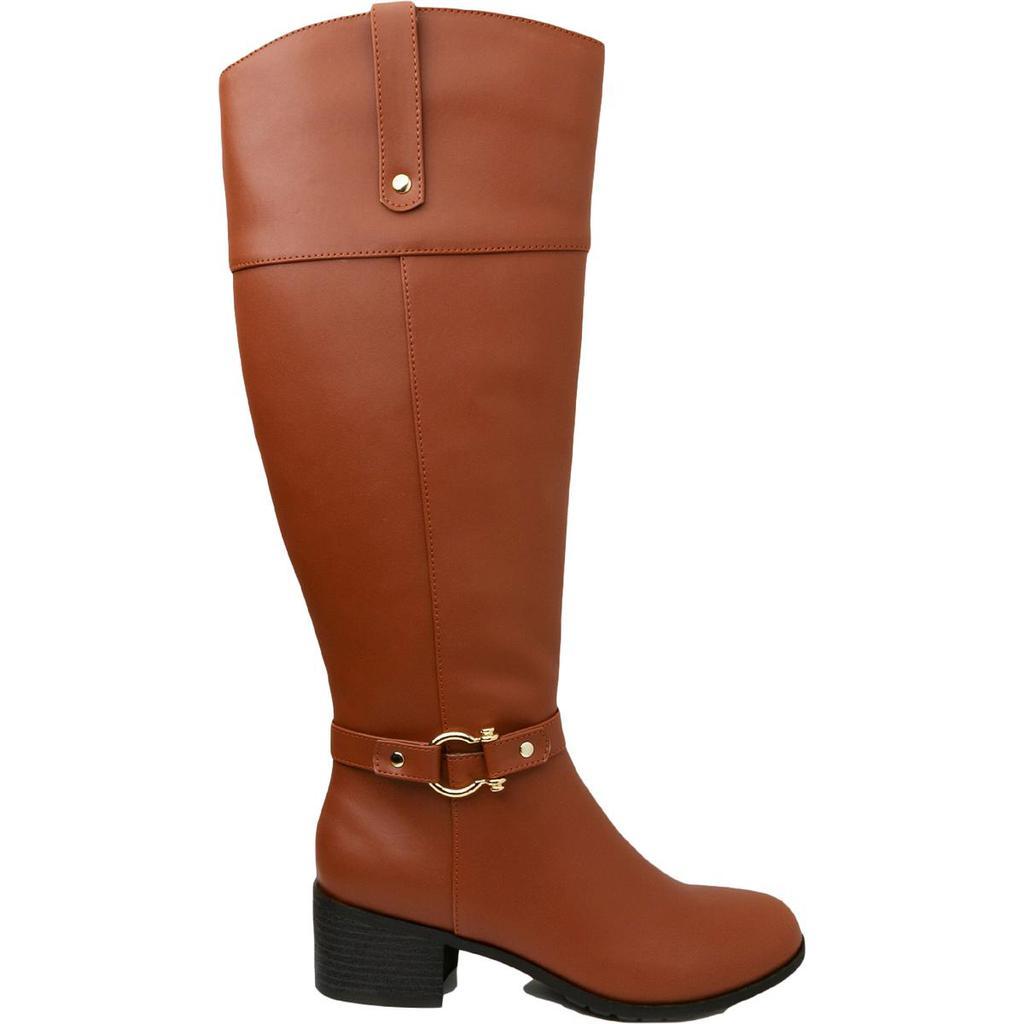 商品Karen Scott|Karen Scott Womens Vickyy Faux Leather Block Heel Knee-High Boots,价格¥83,第4张图片详细描述