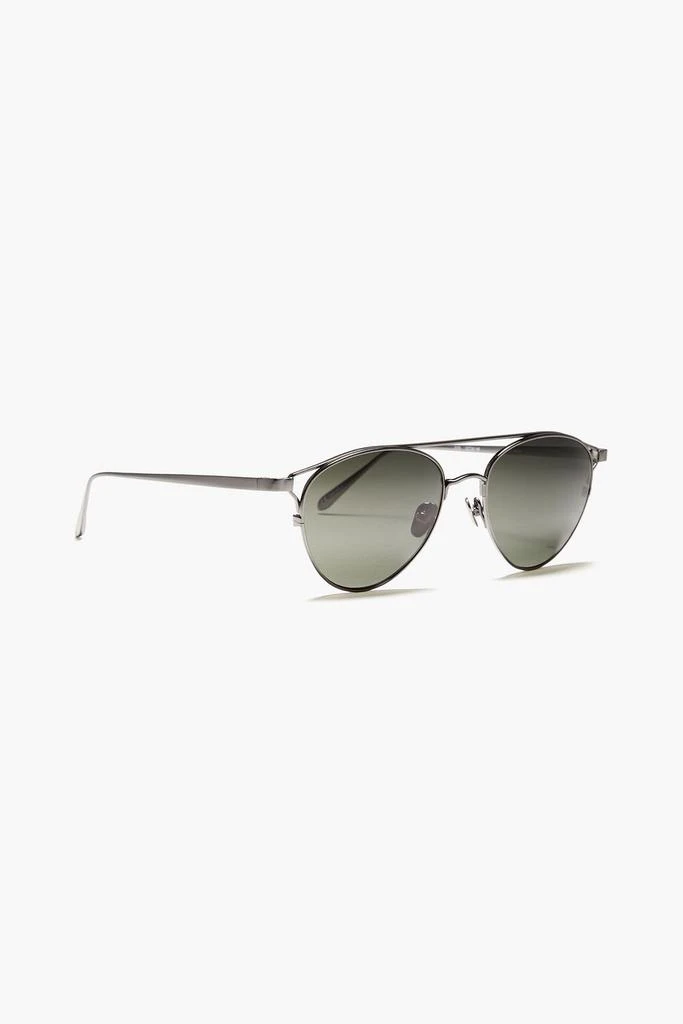 商品Linda Farrow|Aviator-style gunmetal-tone and titanium sunglasses,价格¥1689,第3张图片详细描述