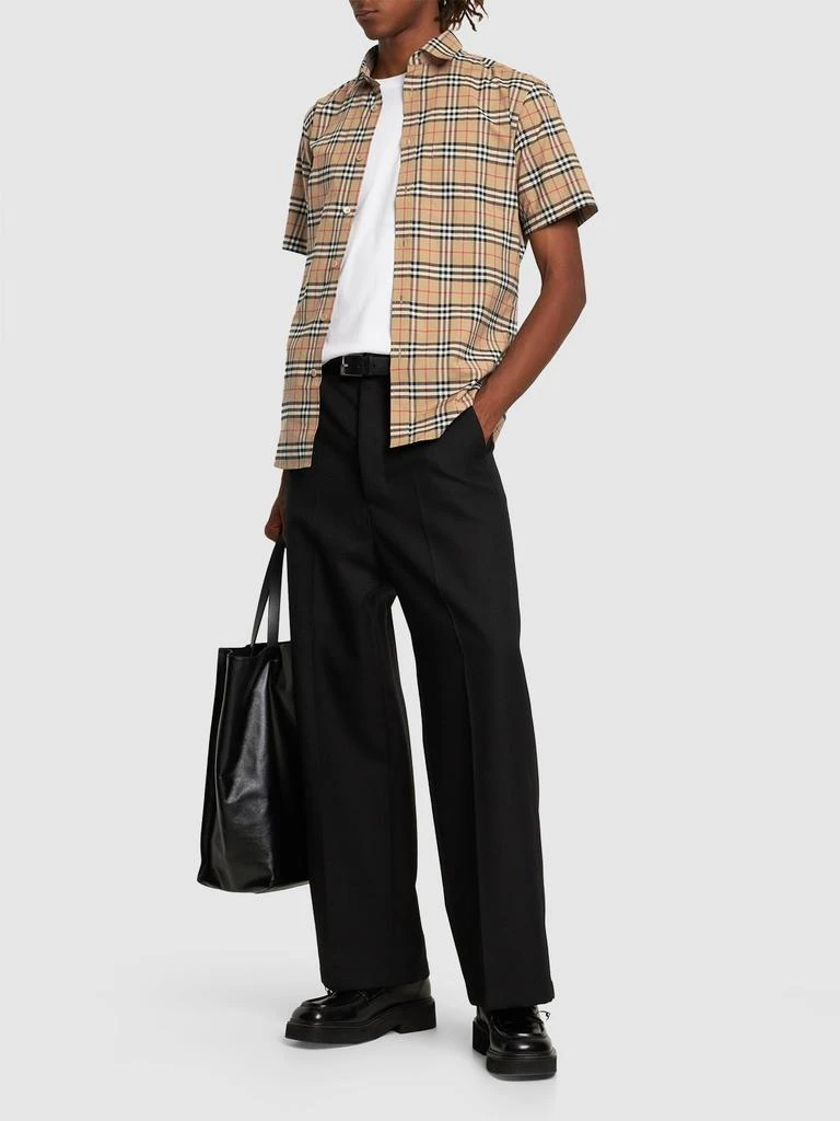 商品Burberry|Check Print Simpson Cotton S/s Shirt,价格¥4658,第1张图片详细描述