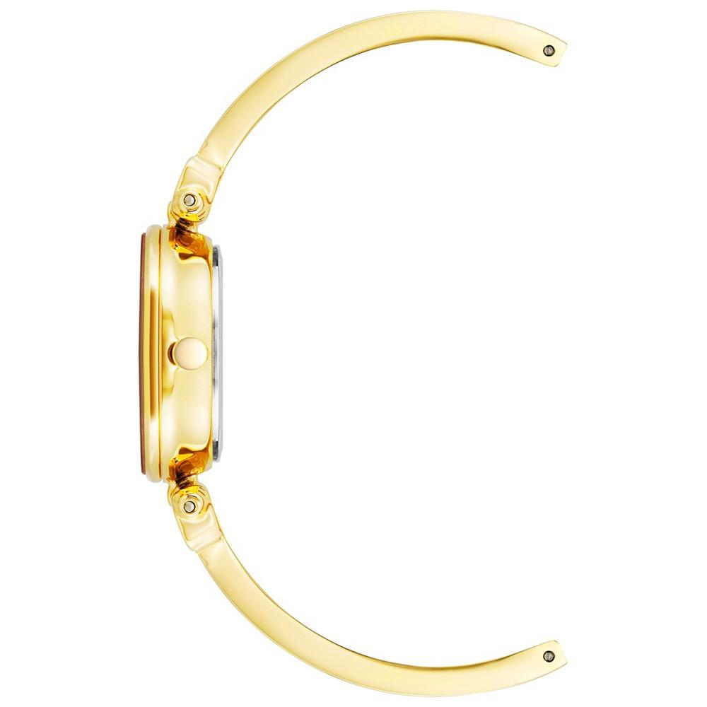 Women's Gold-Tone Alloy with Red Enamel Bangle Watch 34mm商品第2张图片规格展示