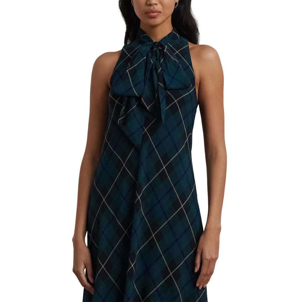 商品Ralph Lauren|Plaid Crinkle Georgette Tie-Neck Gown,价格¥2207,第3张图片详细描述