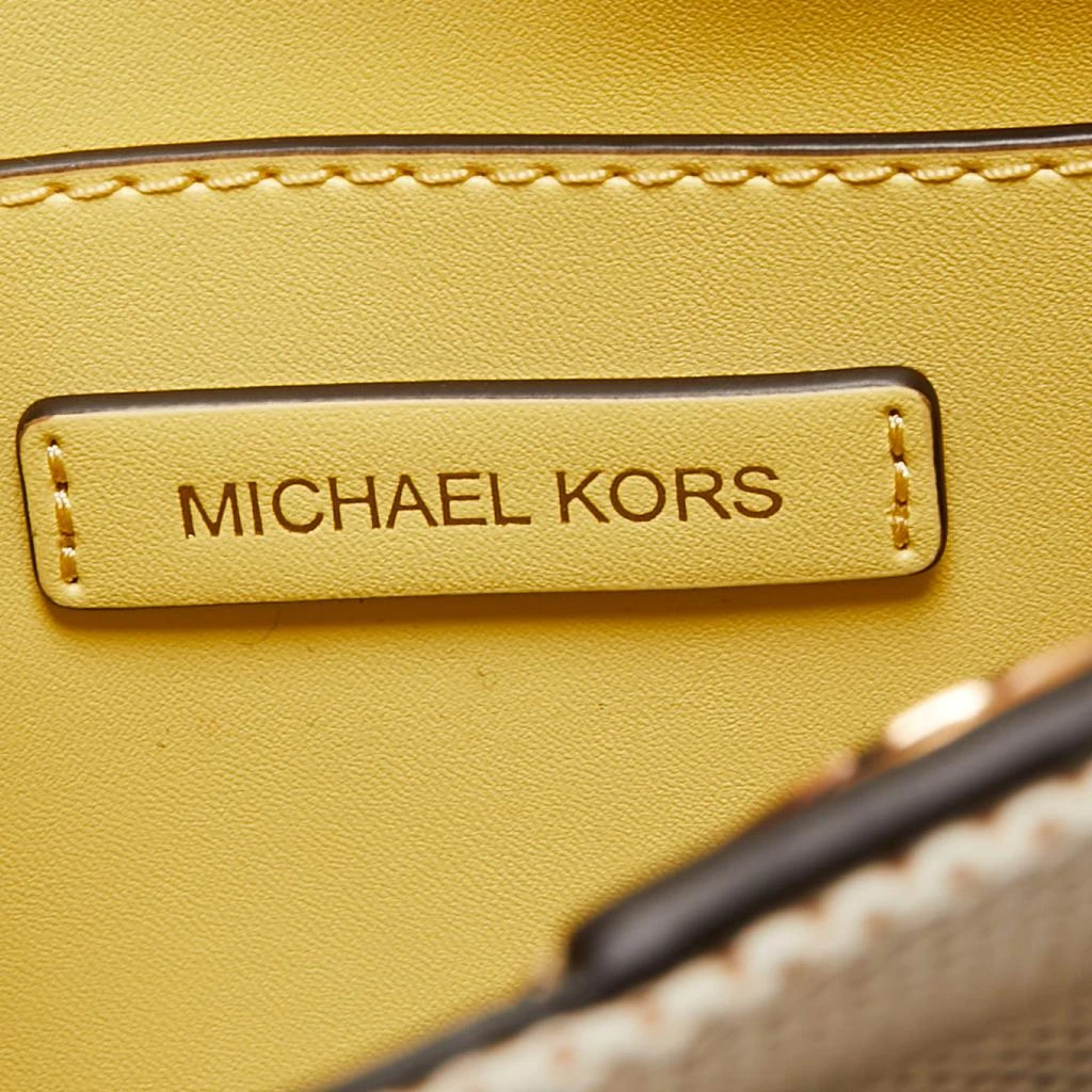 Michael Kors Beige/Yellow Canvas and Leather Small Emilia Bucket Bag 商品