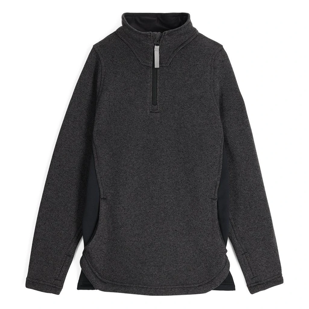 商品Spyder|Girls Aspire Half Zip - Black,价格¥53,第1张图片