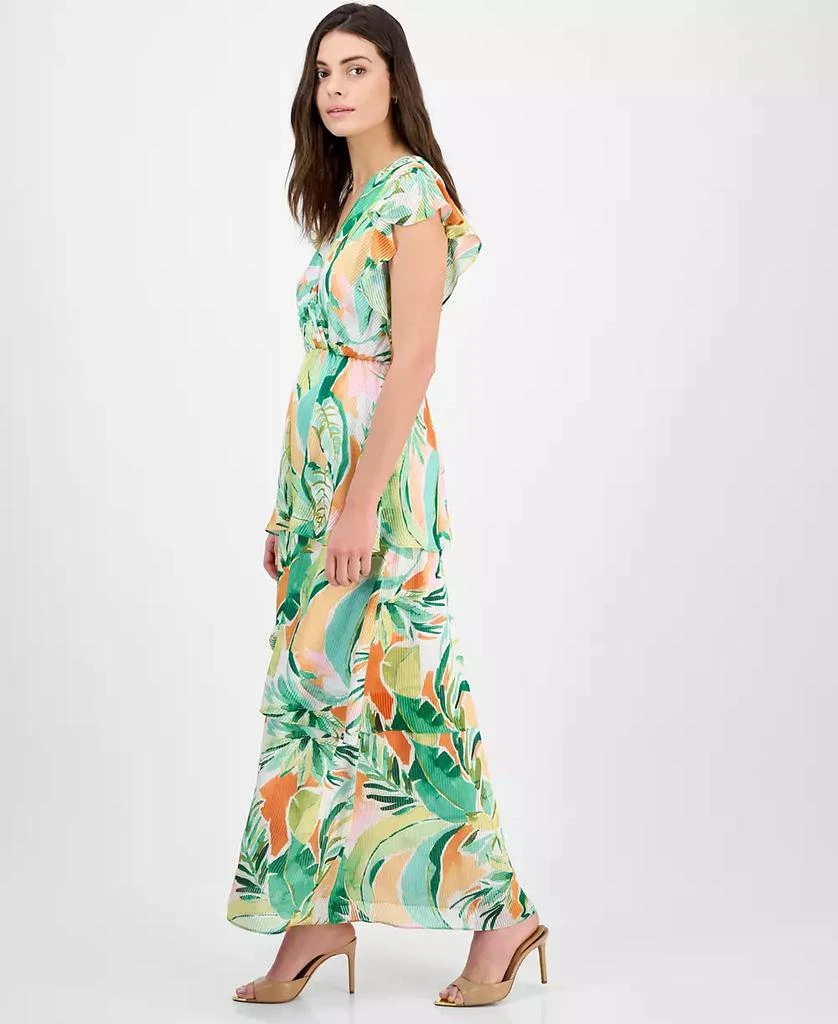商品julia jordan|Women's Printed Flutter-Sleeve Maxi Dress,价格¥184,第3张图片详细描述
