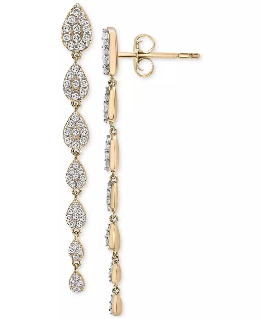 商品Wrapped in Love|Diamond Cluster Linear Drop Earrings (1 ct. t.w.) in 14k Gold or 14k White Gold, Created for Macy's,价格¥8900,第1张图片