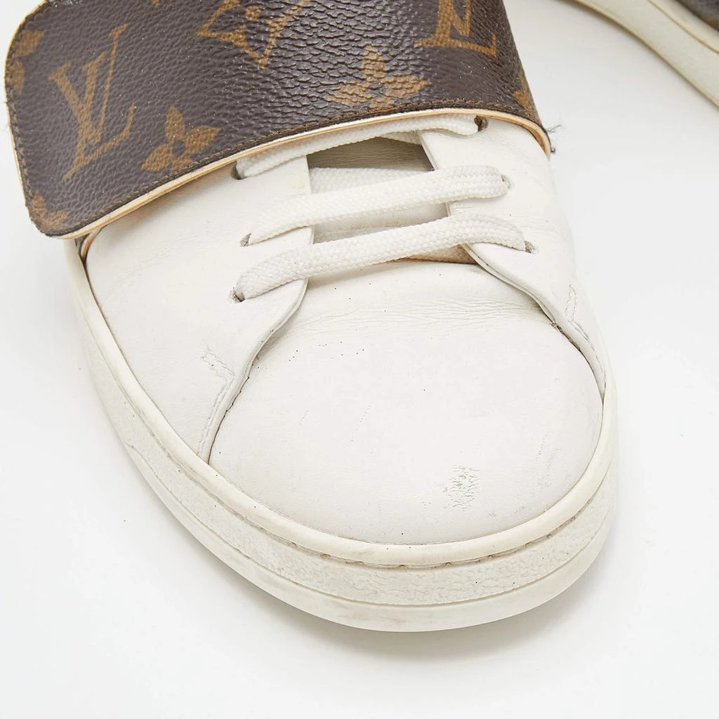 Louis Vuitton White/Brown Leather And Monogram Canvas Frontrow Sneakers Size 37.5 商品
