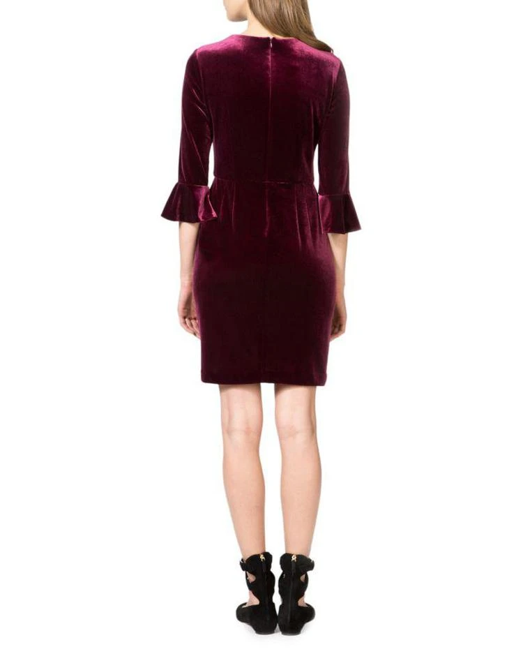 商品Donna Morgan|Three-Quarter Bell Sleeve Velvet Sheath Dress,价格¥688,第3张图片详细描述