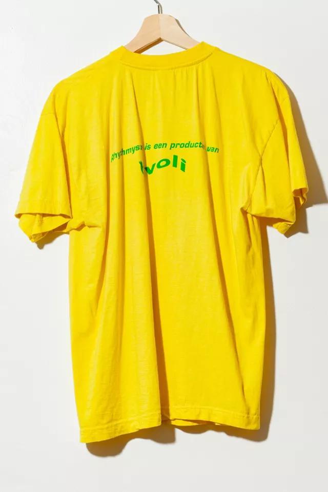 商品Urban Outfitters|Vintage 1990s Rhythmysta Electronic Music Festival Graphic Yellow T-Shirt,价格¥1289,第4张图片详细描述