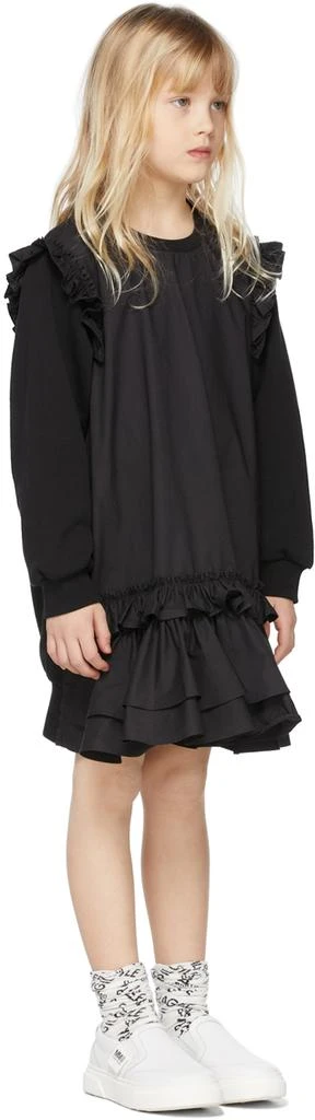 商品MAISON MARGIELA|Kids Black Ruffle Long Sleeve Dress,价格¥948,第3张图片详细描述