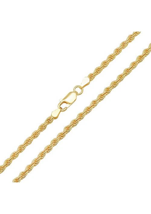 商品Kylie Harper|Harper Mens Italian Thick Heavy 3Mm 14K Gold Over Silver Rope Chain Necklace,价格¥945,第3张图片详细描述