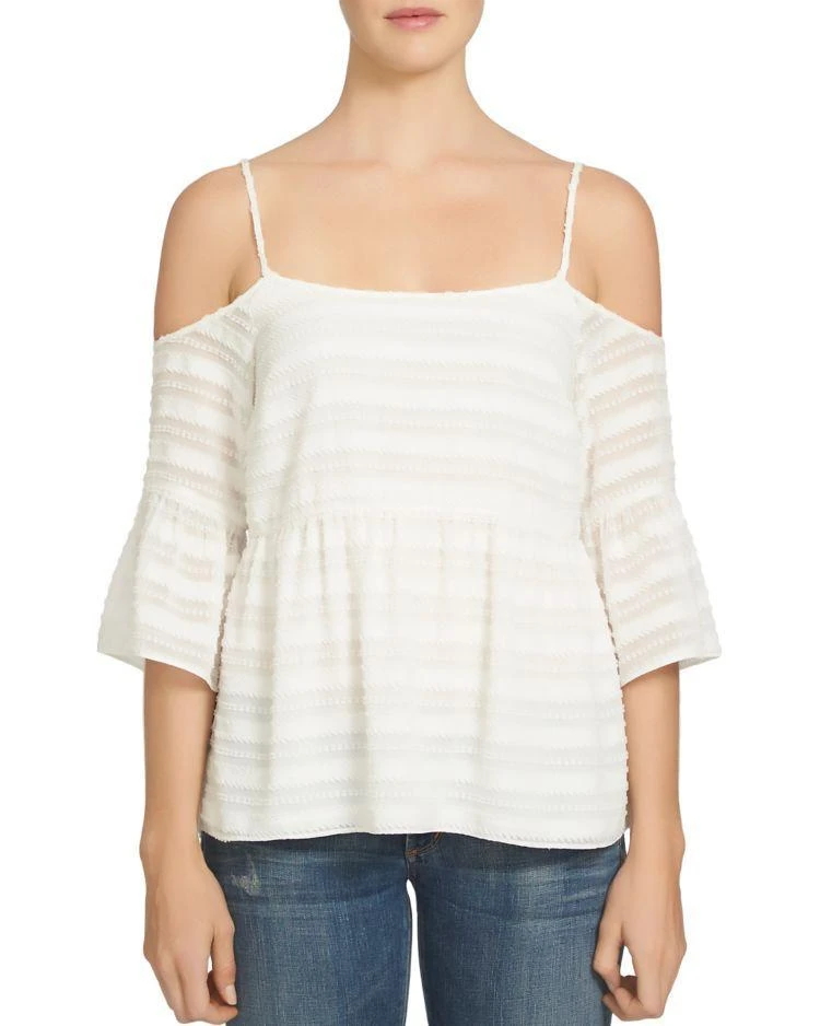 商品1. State|Cold Shoulder Flocked Stripe Top,价格¥399,第1张图片