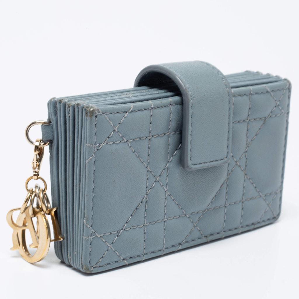 Dior Cloud Blue Cannage Leather 5 Gusset Card Holder商品第4张图片规格展示