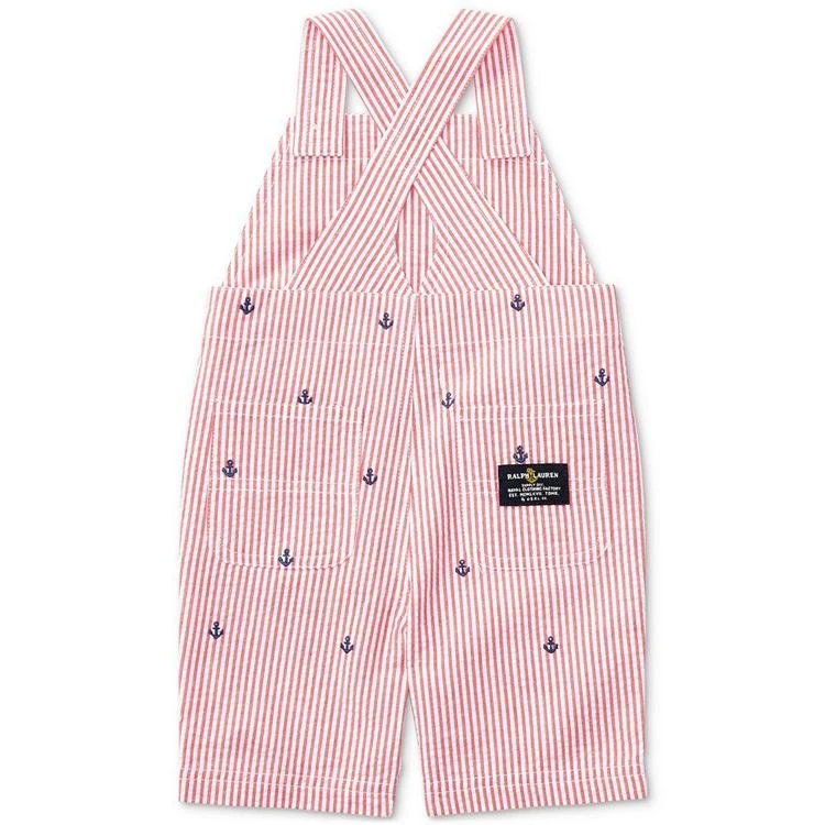 商品Ralph Lauren|Embroidered Seersucker Cotton Shortall, Baby Boys (0-24 months),价格¥132,第3张图片详细描述