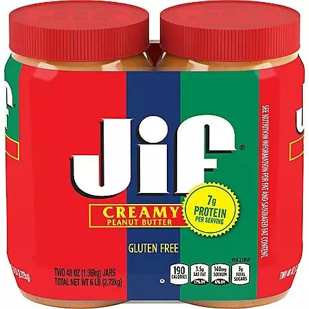 商品Jif|Jif 经典花生酱 (48 oz., 2只装.) ,价格¥75,第1张图片