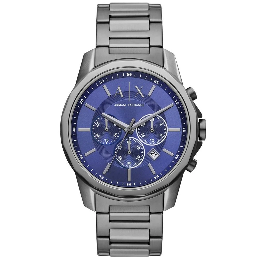 商品Armani Exchange|Men's Chronograph Gunmetal Stainless Steel Bracelet Watch,价格¥1657,第1张图片