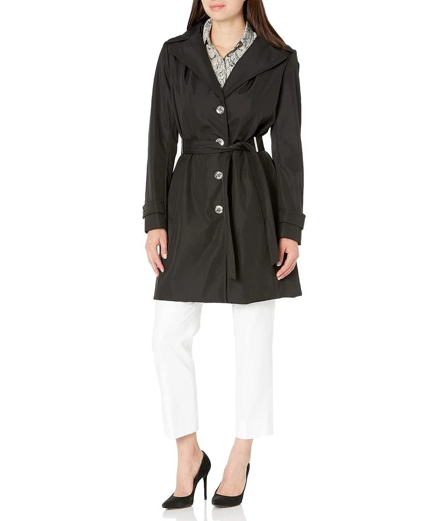 商品Calvin Klein|Women's Single Breasted Belted Rain Jacket with Removable Hood,价格¥882,第1张图片