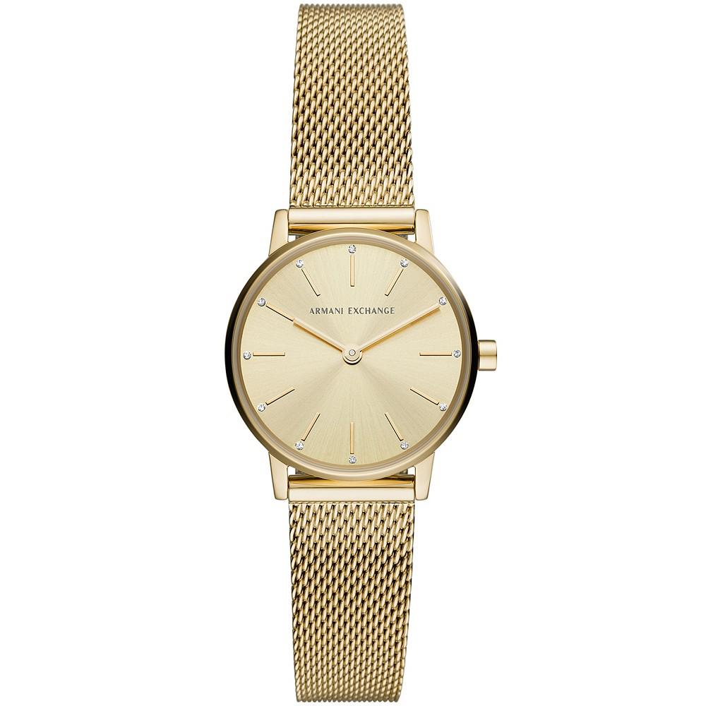 AX Women's Gold-Tone Stainless Steel Mesh Bracelet Watch 28mm商品第1张图片规格展示