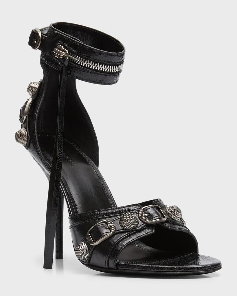 商品Balenciaga|Cagole Lambskin Ankle-Cuff Stiletto  Sandals,价格¥11062,第4张图片详细描述