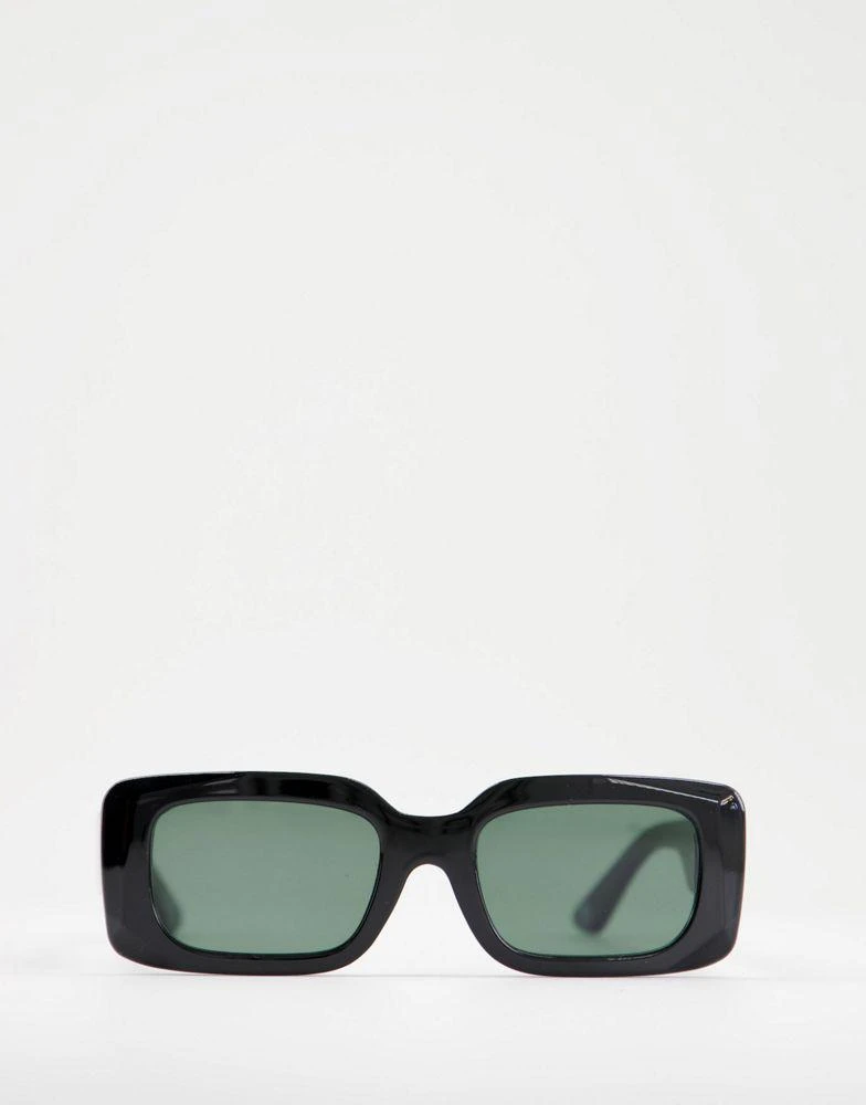商品ASOS|ASOS DESIGN frame bevel detail mid square sunglasses  in shiny black  - BLACK,价格¥44,第4张图片详细描述