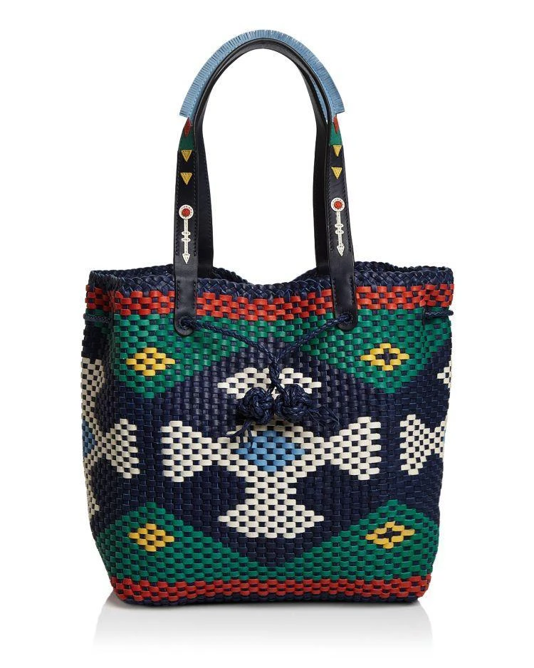 商品Tory Burch|Large Drawstring Woven Leather Tote,价格¥2675,第1张图片