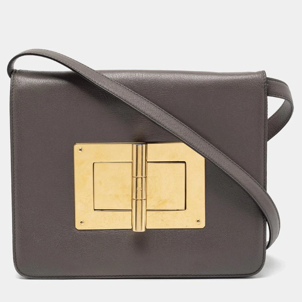 商品[二手商品] Tom Ford|Tom Ford Grey Leather Large Natalia Shoulder Bag,价格¥3530,第1张图片