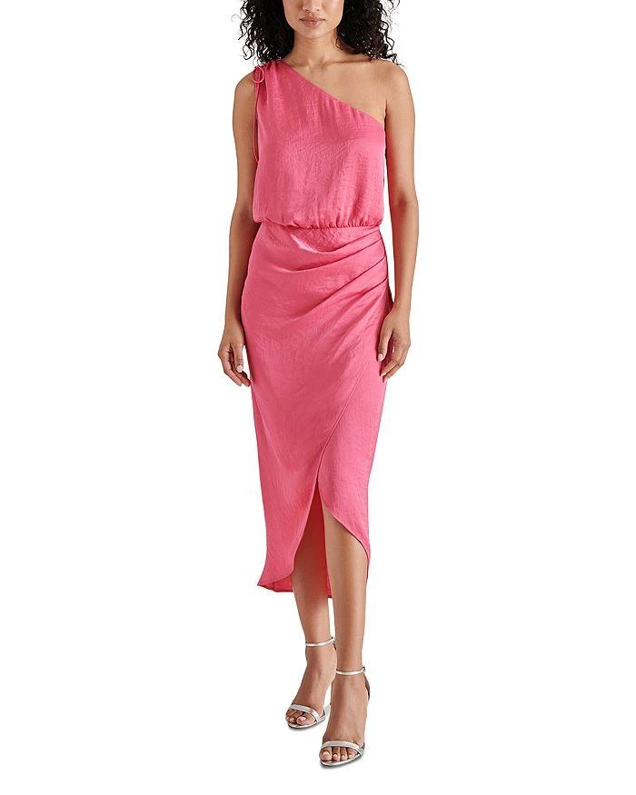 商品Steve Madden|Adele One Shoulder Satin Midi Dress,价格¥367,第1张图片详细描述