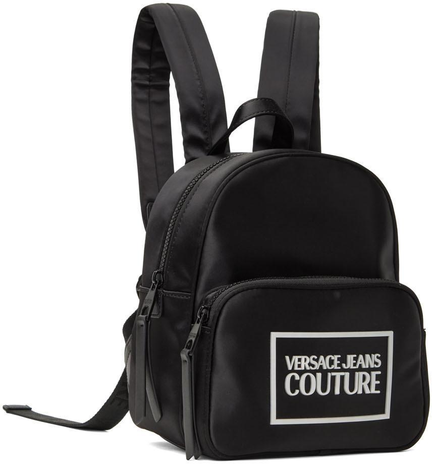商品Versace|Black Gummy Logo Backpack,价格¥1593,第4张图片详细描述