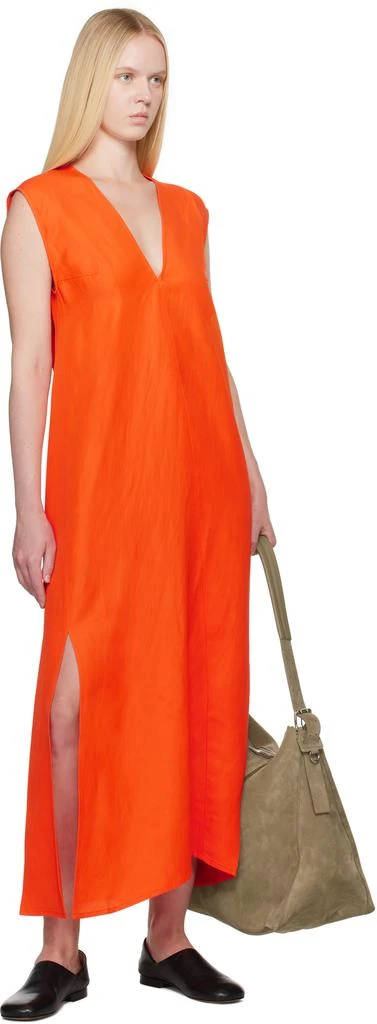 商品Studio Nicholson|Orange Lise Linen Midi Dress,价格¥4211,第4张图片详细描述