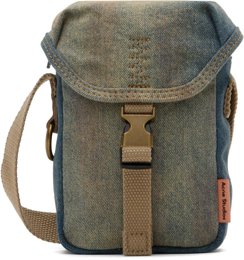 商品Acne Studios|Blue & Beige Mini Denim Pouch Bag,价格¥1811,第1张图片