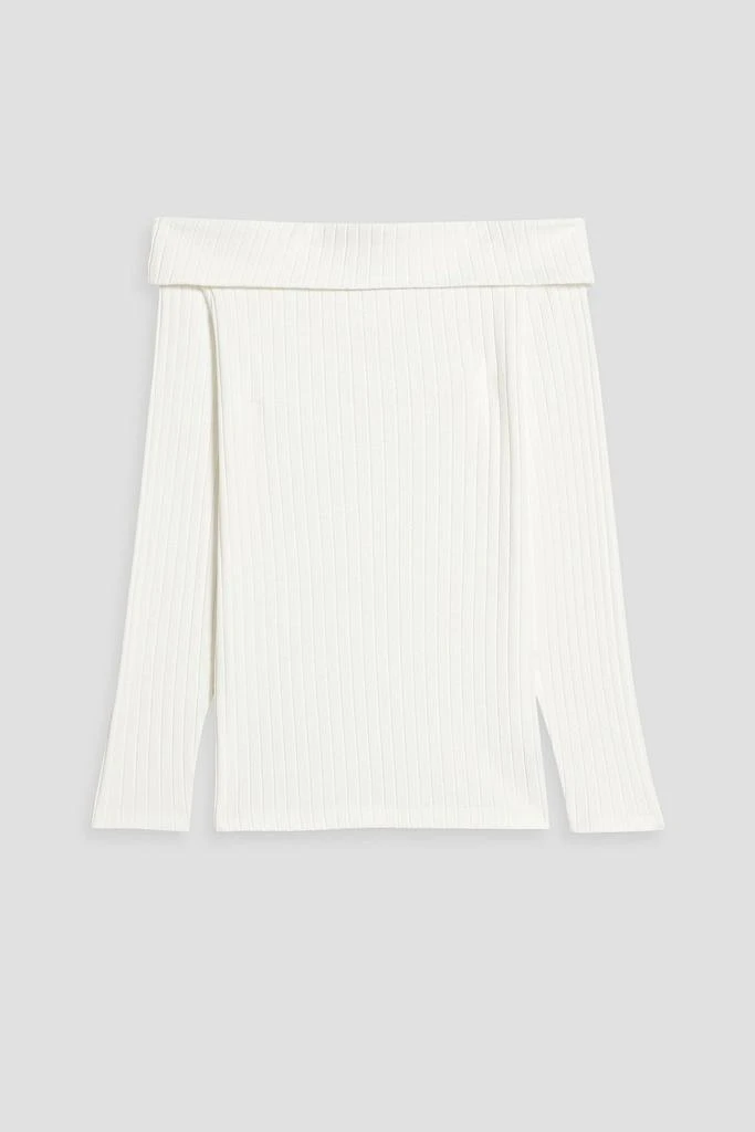 商品Vince|Off-the-shoulder ribbed cotton-blend top,价格¥688,第1张图片