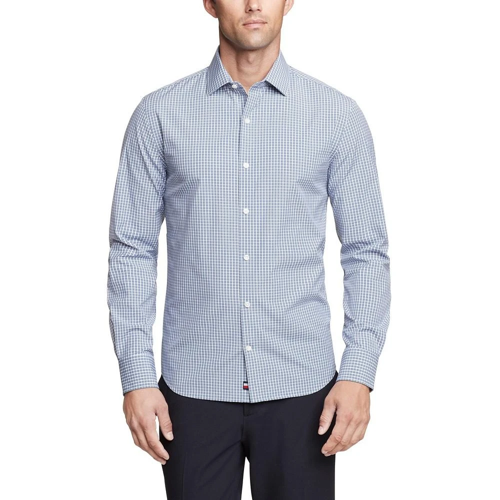 商品Tommy Hilfiger|Men's TH Flex Regular Fit Washed Stretch Untucked Length Dress Shirt,价格¥490,第1张图片