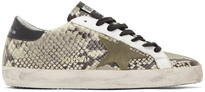 商品Golden Goose|Beige & Black Snake Superstar Sneakers,价格¥2503,第1张图片