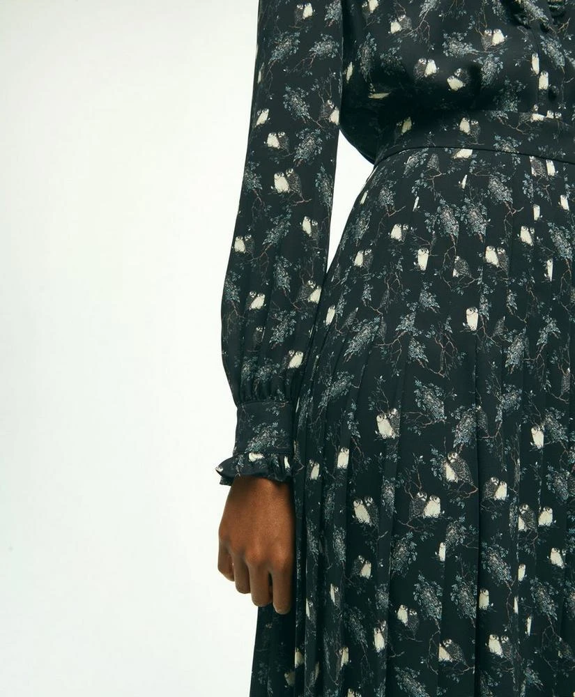 商品Brooks Brothers|Crepe Owl Print Shirt Dress,价格¥1366,第5张图片详细描述