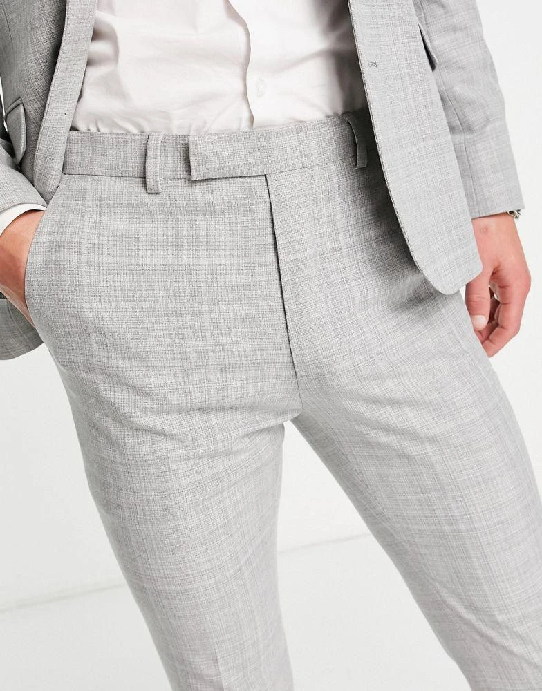 商品ASOS|ASOS DESIGN super skinny suit trousers in grey crosshatch,价格¥225,第3张图片详细描述