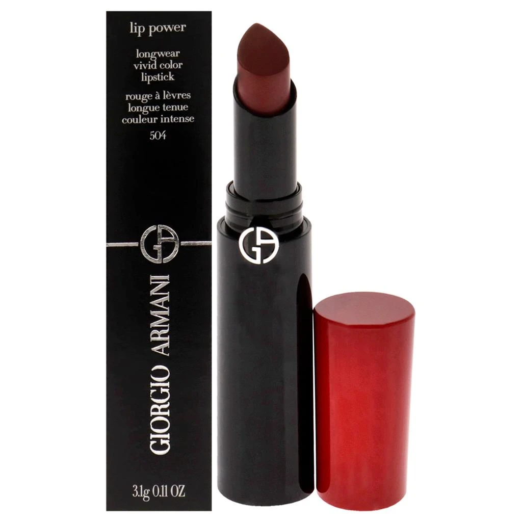 商品Giorgio Armani|Lip Power Longwear Vivid Color Lipstick - 504 Flirt by Giorgio Armani for Women - 0.11 oz Lipstick,价格¥329,第4张图片详细描述