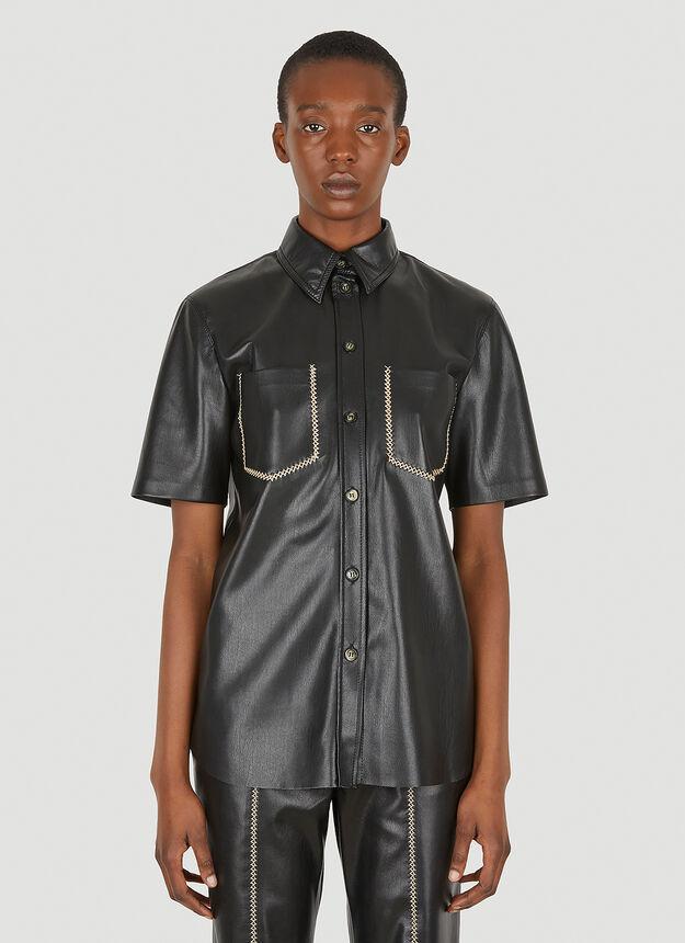 Mayra Vegan Leather Shirt in Black商品第1张图片规格展示