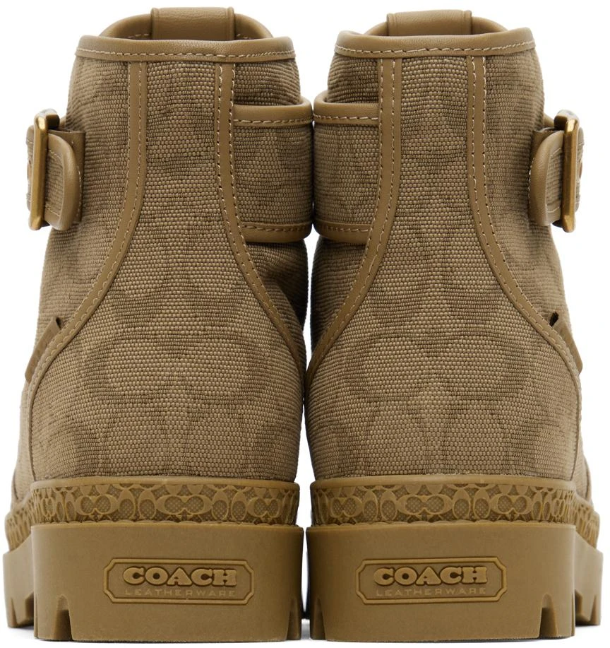 商品Coach|Green Denim Trooper Boots,价格¥1112,第2张图片详细描述