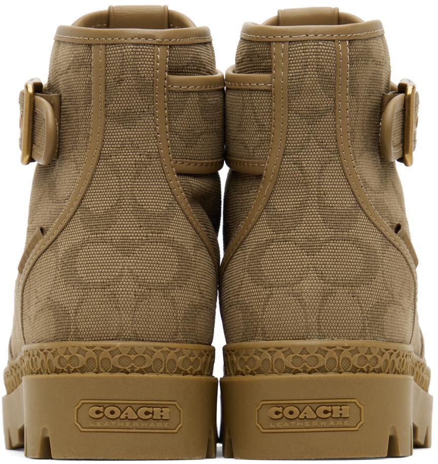 商品Coach|Green Denim Trooper Boots,价格¥1590,第4张图片详细描述