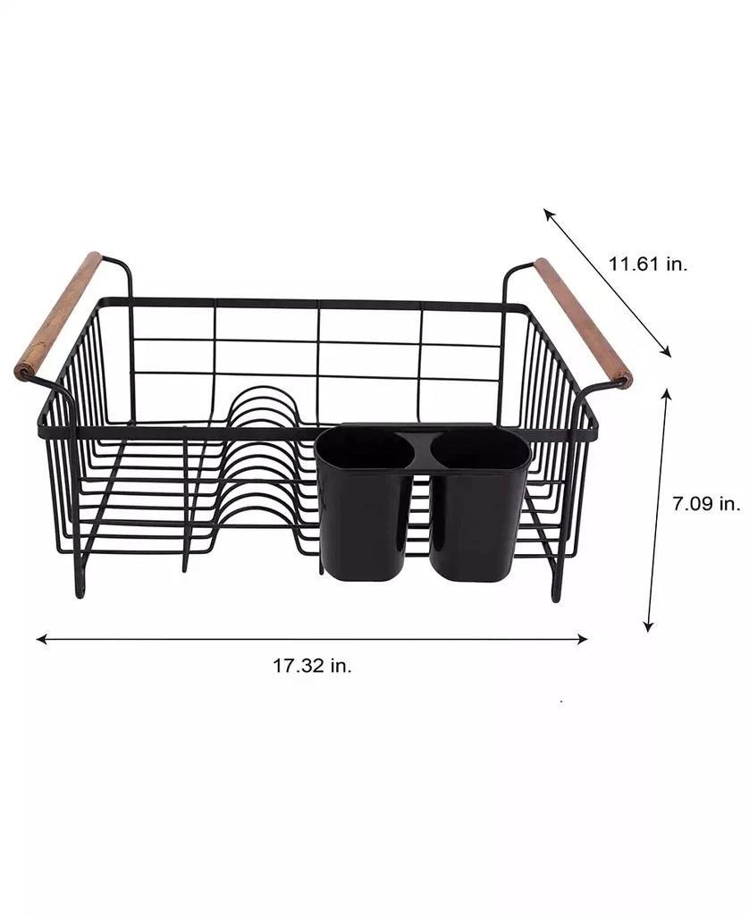 商品Kitchen Details|Acacia Wood Drying Rack with Draining Tray in Black,价格¥209,第2张图片详细描述