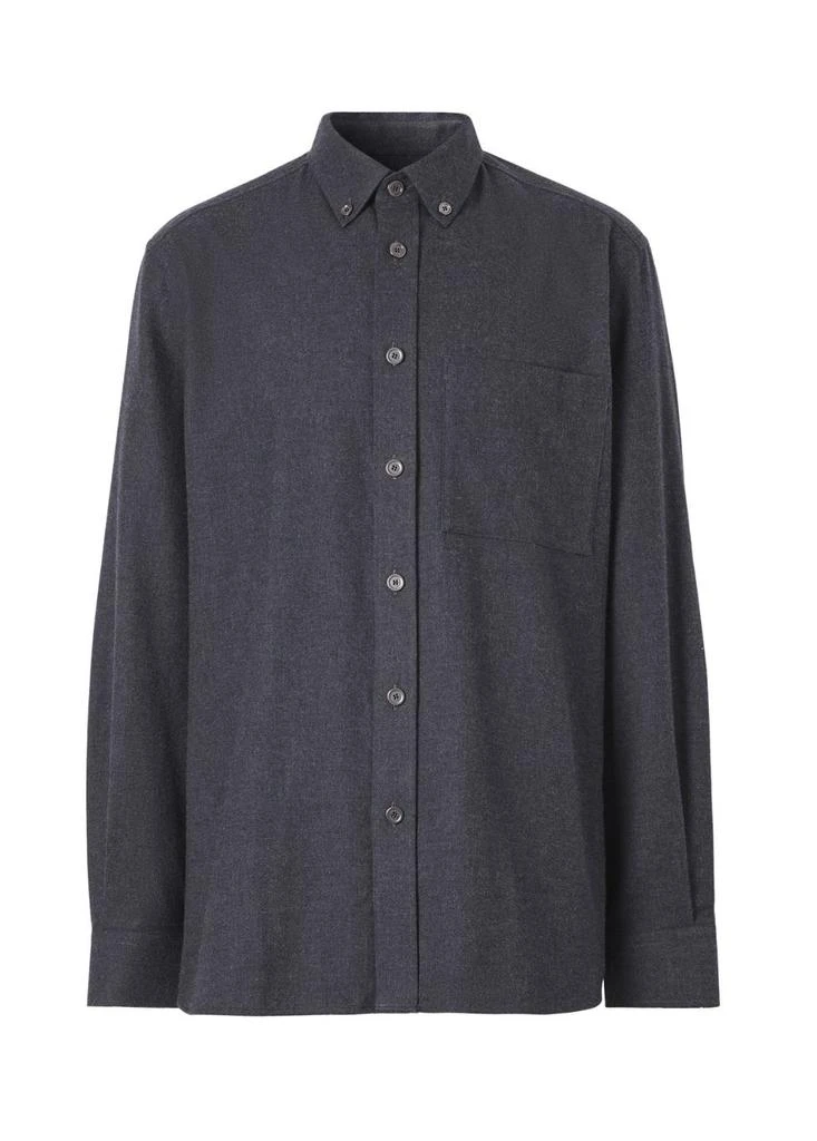 商品Burberry|Button-down collar cotton flannel shirt,价格¥4257,第1张图片