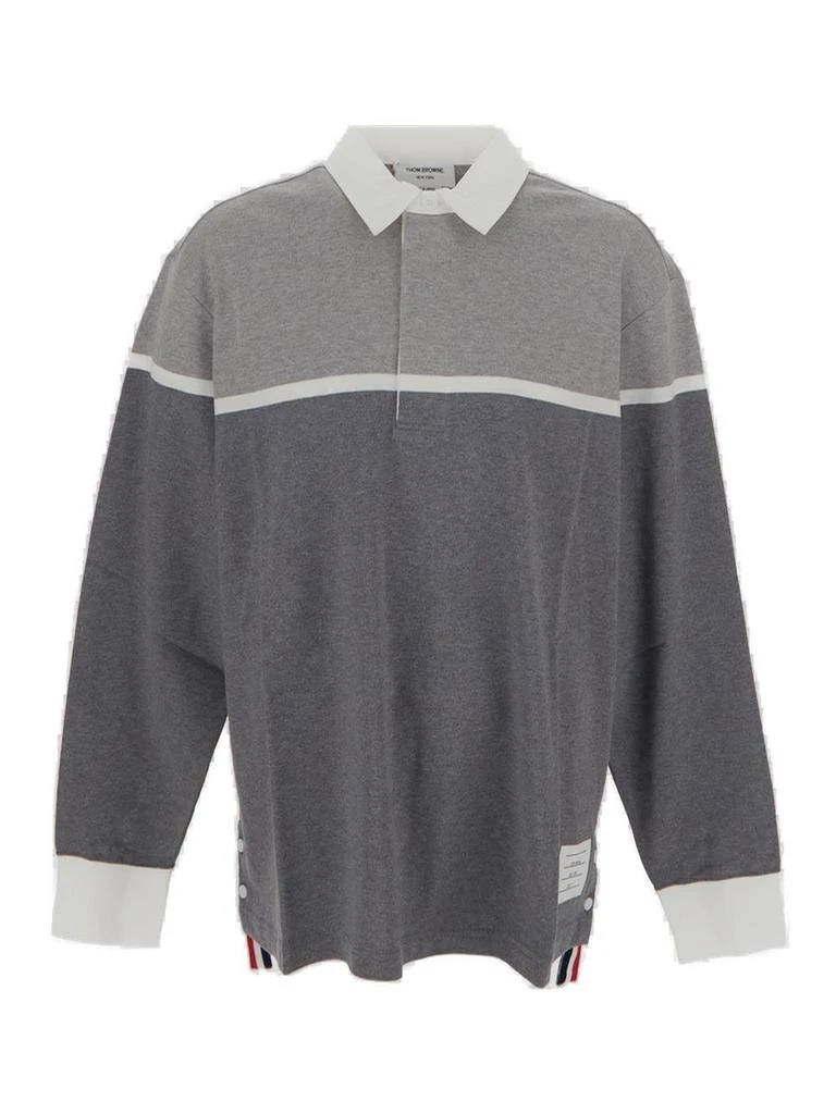 商品Thom Browne|Thom Browne 4-Bar Motif Long-Sleeved Polo Shirt,价格¥3875,第1张图片