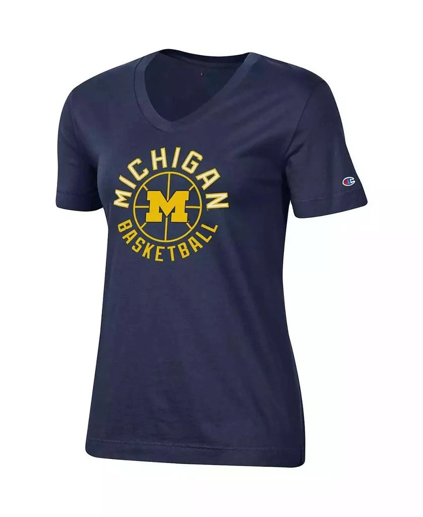 商品CHAMPION|Women's Navy Michigan Wolverines Basketball V-Neck T-shirt,价格¥265,第3张图片详细描述