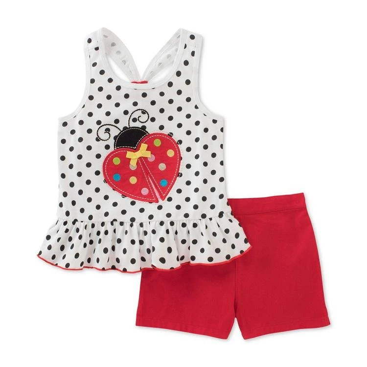 商品KIDS HEADQUARTERS|2-Pc. Ladybug Peplum Top & Shorts Set, Baby Girls (0-24 months),价格¥73,第1张图片