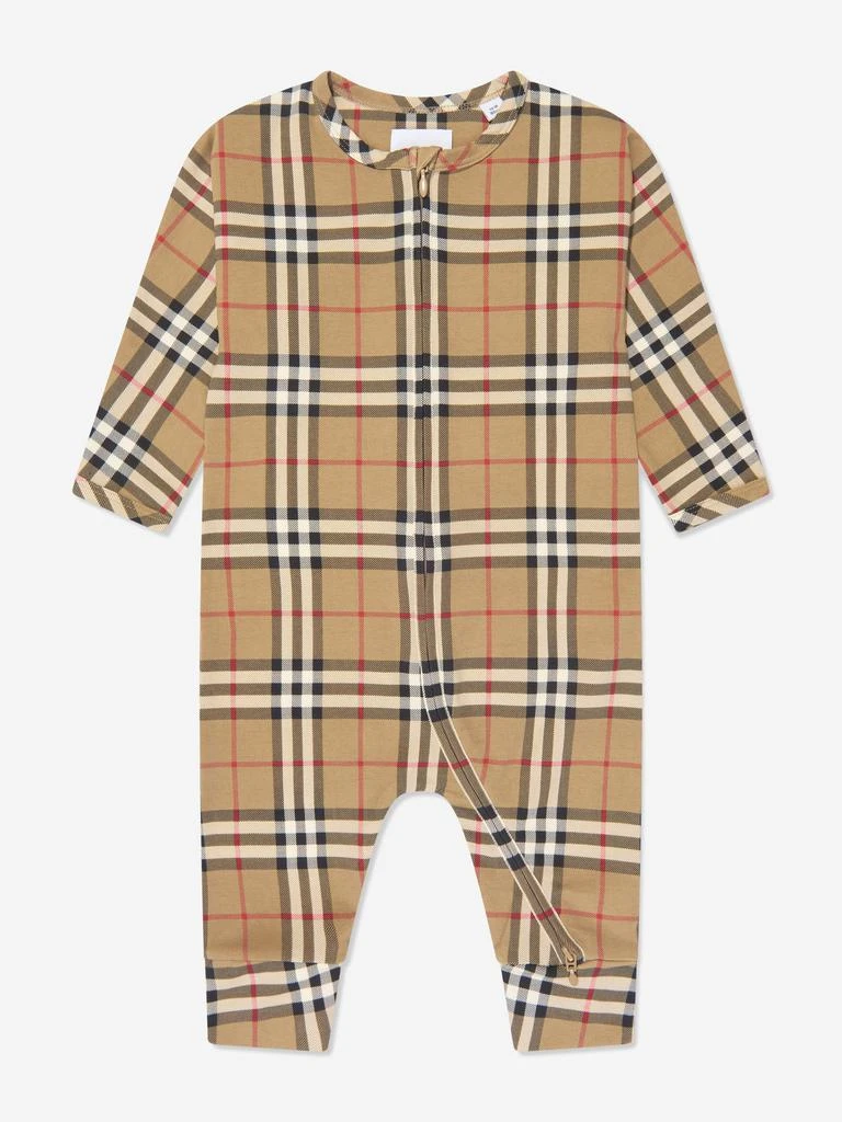 商品Burberry|Burberry Baby Claude Romper Set in Archive Beige Check,价格¥2657,第2张图片详细描述