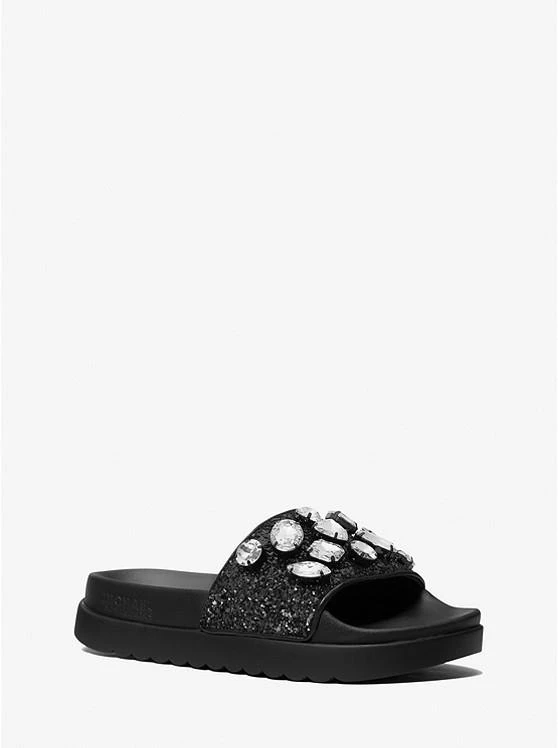 商品Michael Kors|Tyra Jewel Embellished Glitter Slide Sandal,价格¥369,第1张图片