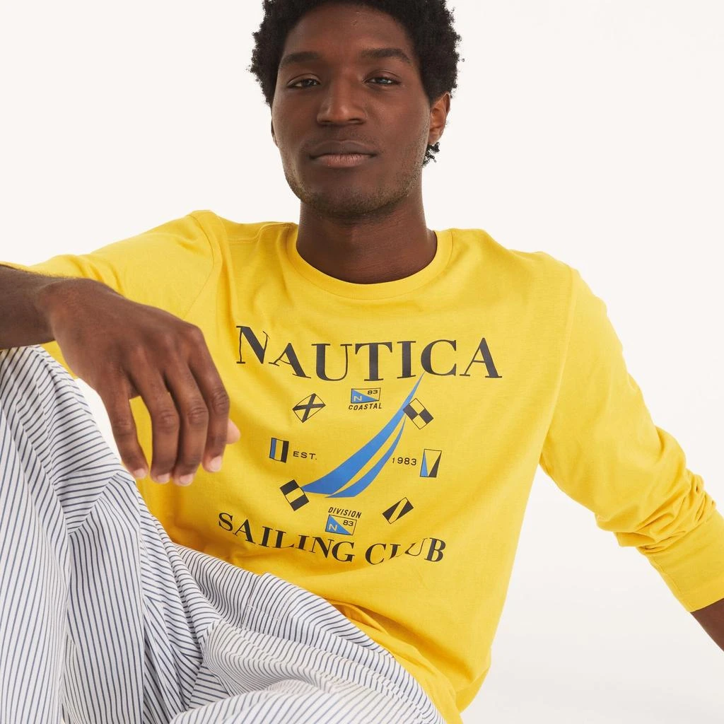 商品Nautica|Mens Sailing Club Long-Sleeve Sleep T-Shirt,价格¥80,第2张图片详细描述